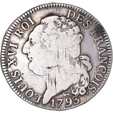 Moeda, França, Louis XVI, ½ écu de 3 livres françois, 1/2 ECU, 3 Livres