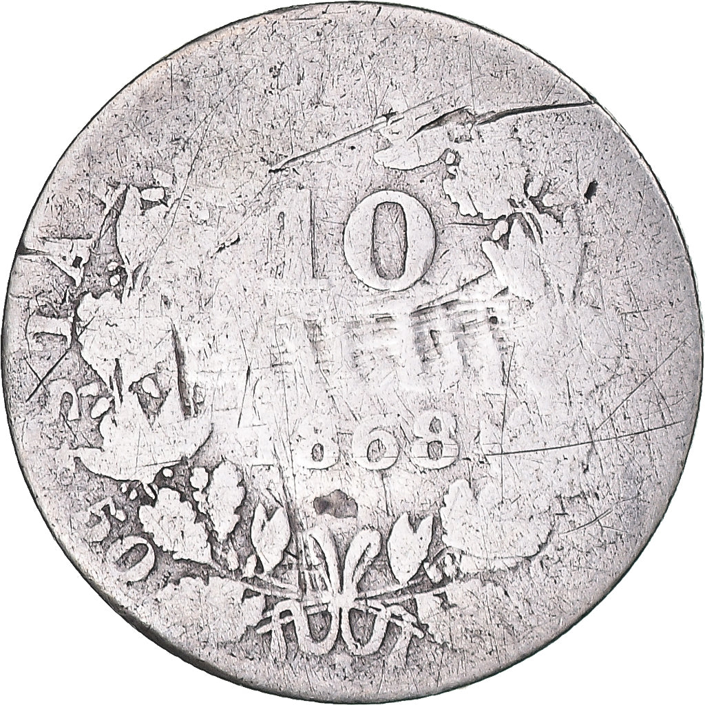 Moneta, DEPARTAMENTY WŁOSKIE, PAPAL STATES, Pius IX, 10 Soldi, 50 Centesimi