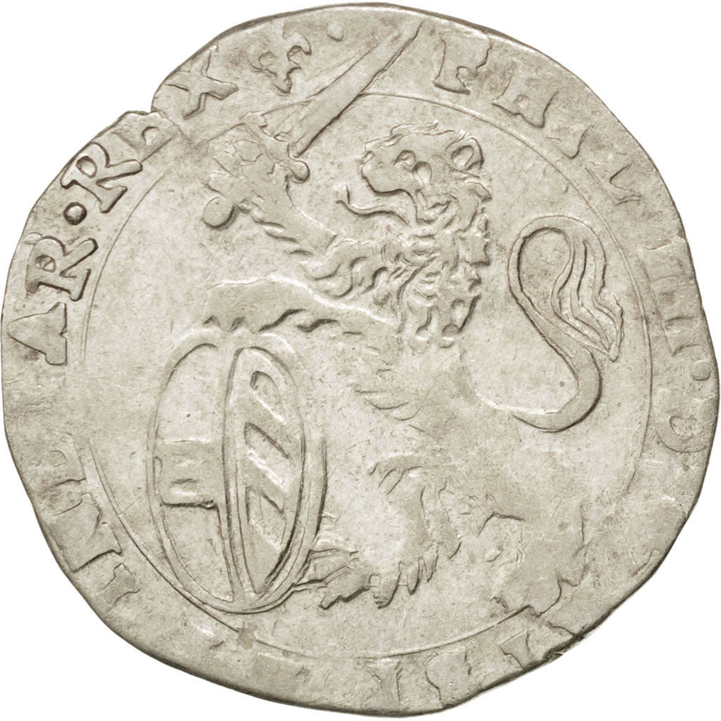 SPANISH NETHERLANDS, Escalin, 1623, Bruges, KM #31, EF(40-45), Silver, 4.99