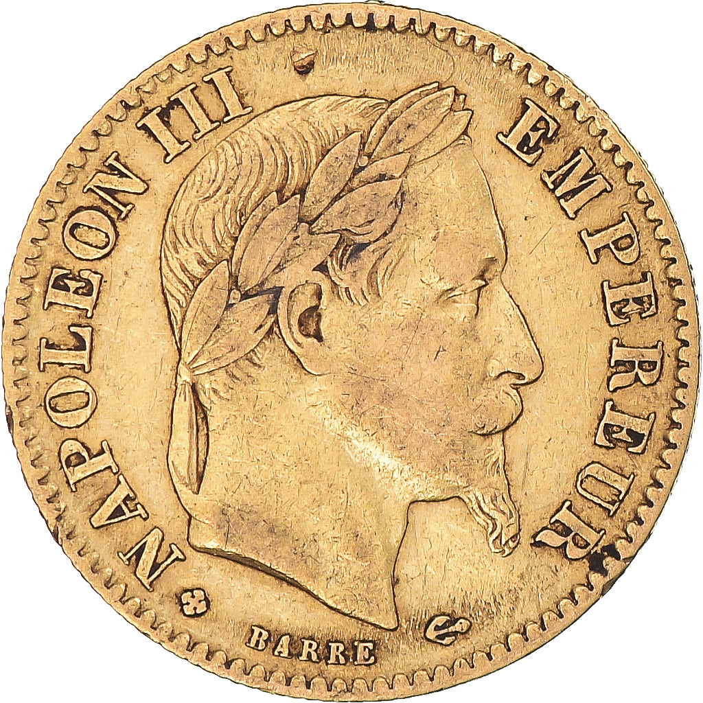 Moneta, Francia, Napoleon III, Napoléon III, 10 Francs, 1863, Strasbourg, BB