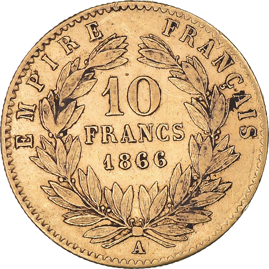 Monnaie, France, Napoleon III, Napoléon III, 10 Francs, 1866, Paris, TTB, Or