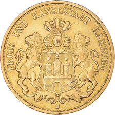Moneda, Estados alemanes, HAMBURG, 20 Mark, 1897, Hamburg, MBC, Oro, KM:618