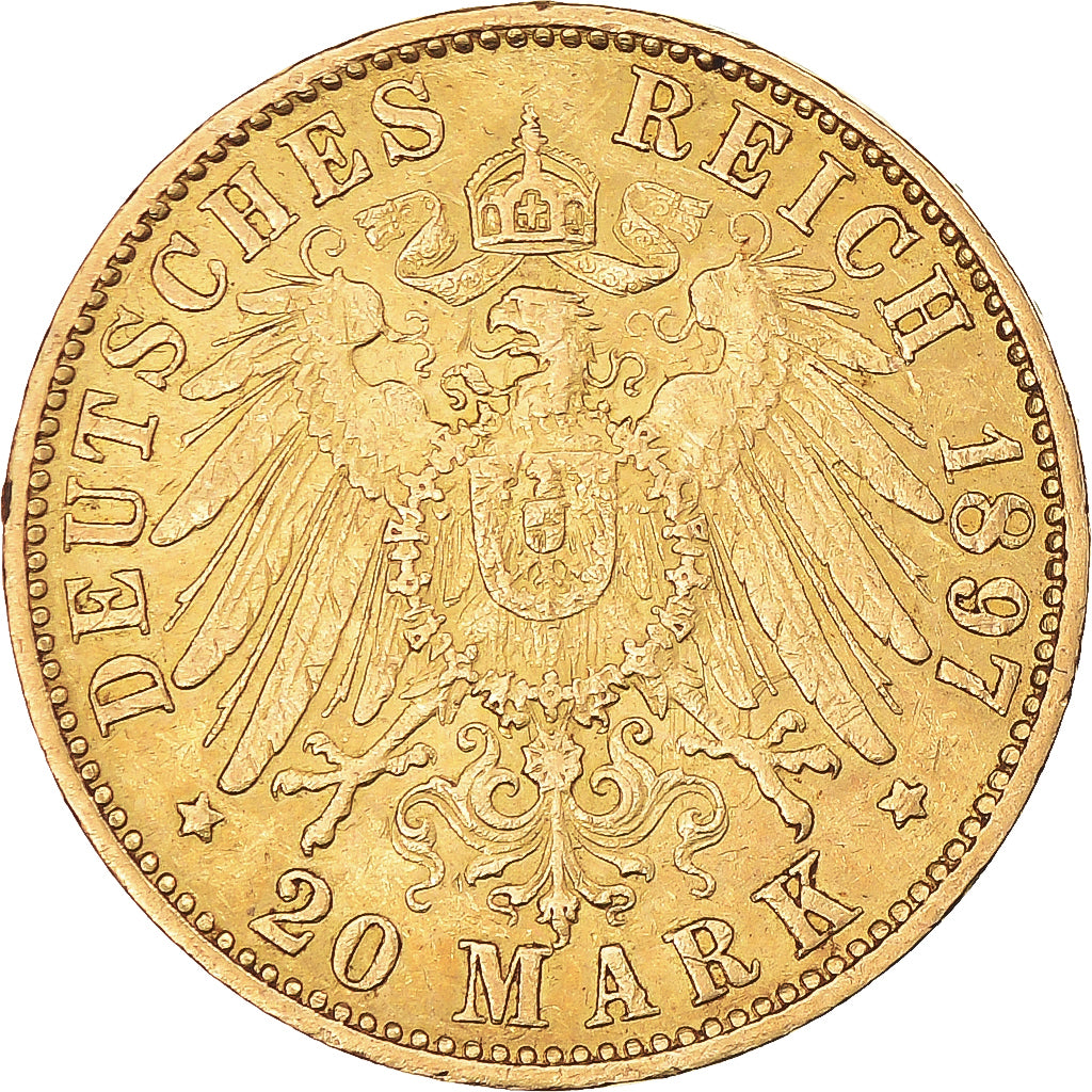 Moneda, Estados alemanes, HAMBURG, 20 Mark, 1897, Hamburg, MBC, Oro, KM:618