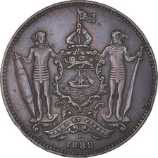 Coin, BRITISH NORTH BORNEO, Cent, 1888, Heaton, Birmingham, VF(30-35), Bronze