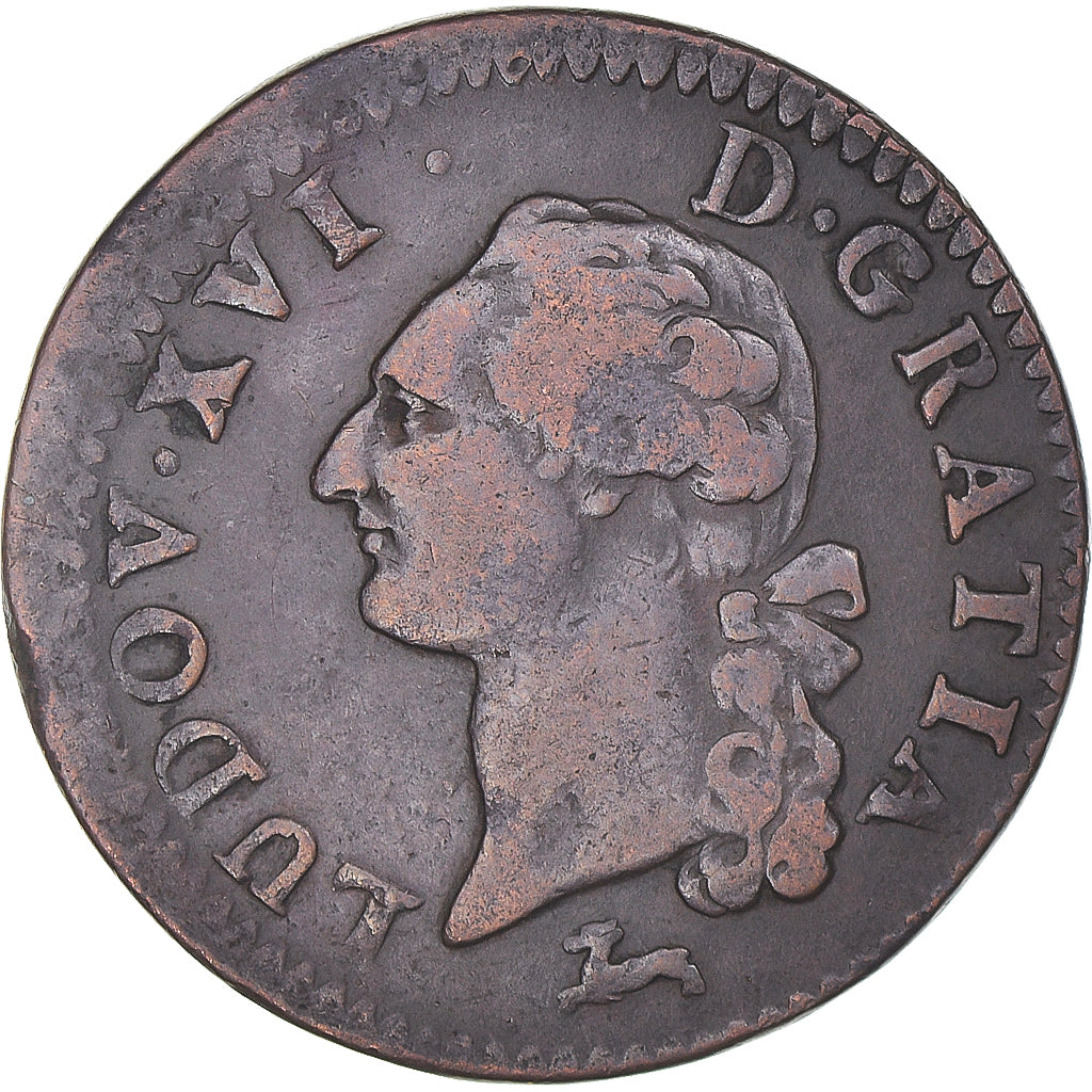 Moeda, França, Louis XVI, Sol ou sou, Sol, 1784, Orléans, VF(30-35), Cobre