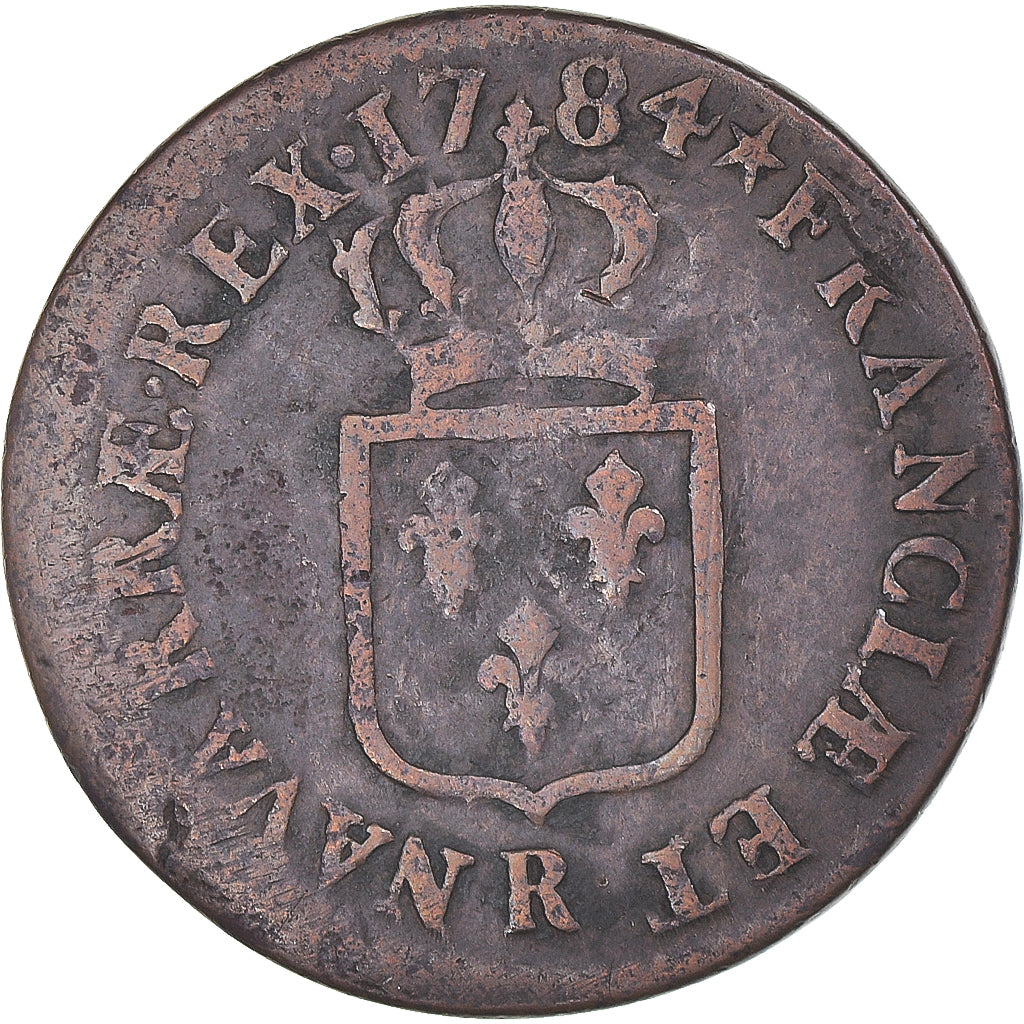Moeda, França, Louis XVI, Sol ou sou, Sol, 1784, Orléans, VF(30-35), Cobre