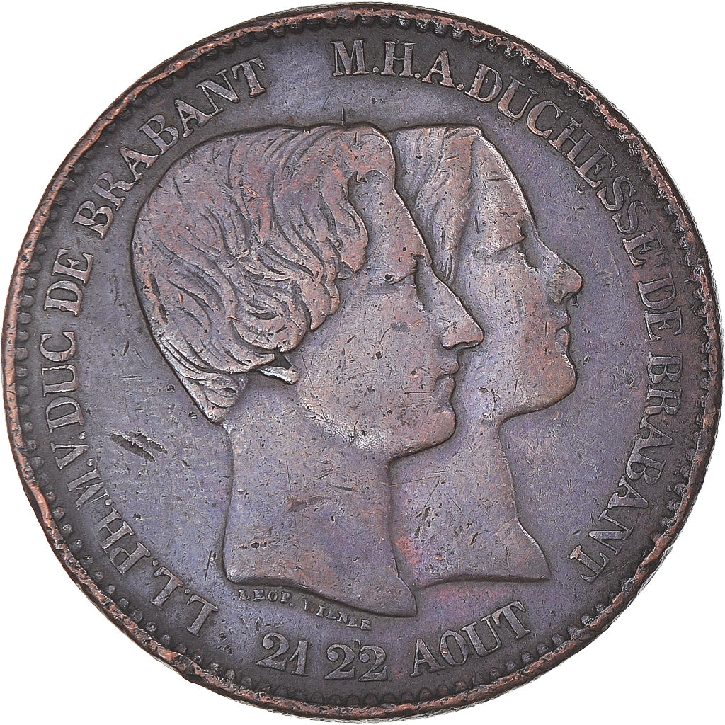 Monnaie, Belgique, 10 Centimes, 1853, TB, Cuivre, KM:1.1