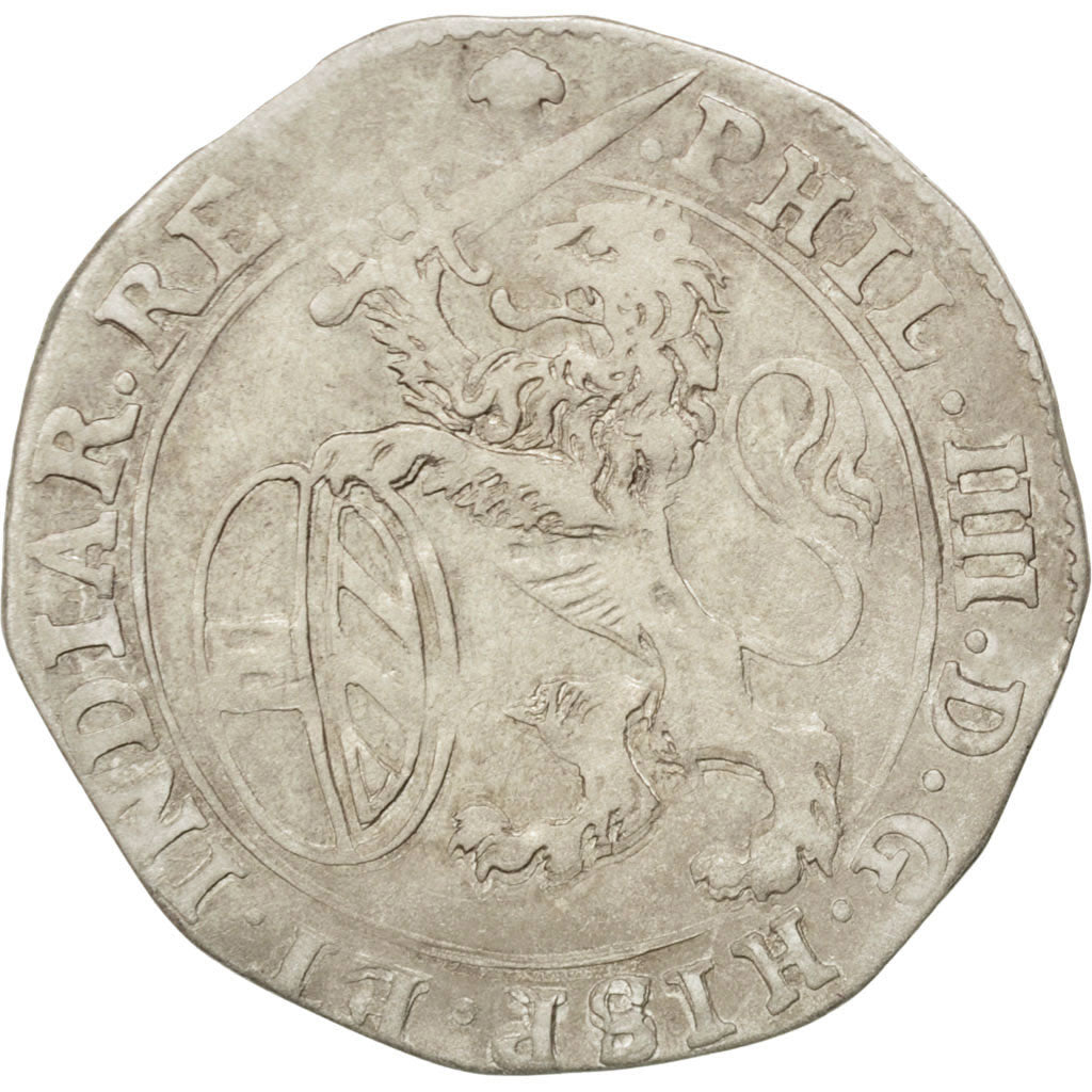 SPANISH NETHERLANDS, Escalin, 1622, Brabant, KM #52.3, EF(40-45), Silver, 4.04