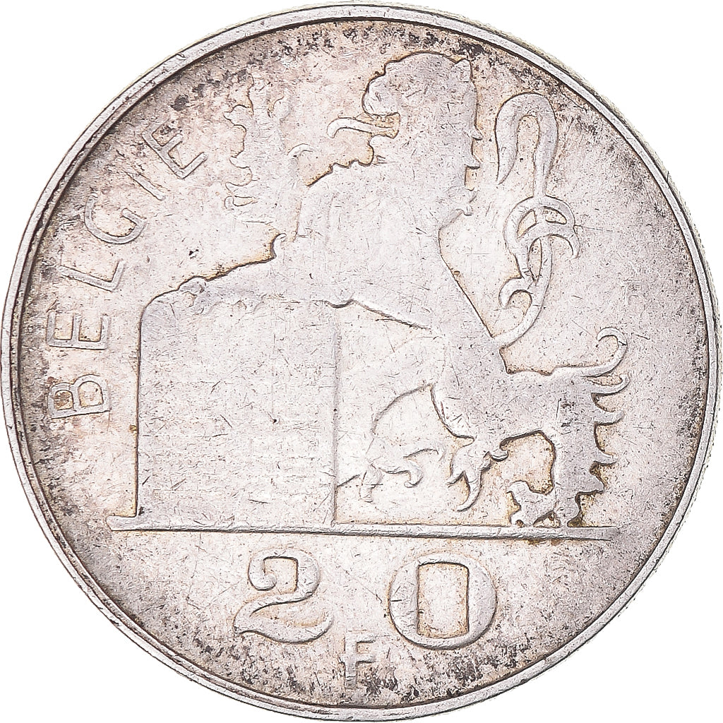 Coin, Belgium, 20 Francs, 20 Frank, 1953, VF(20-25), Silver, KM:141.1