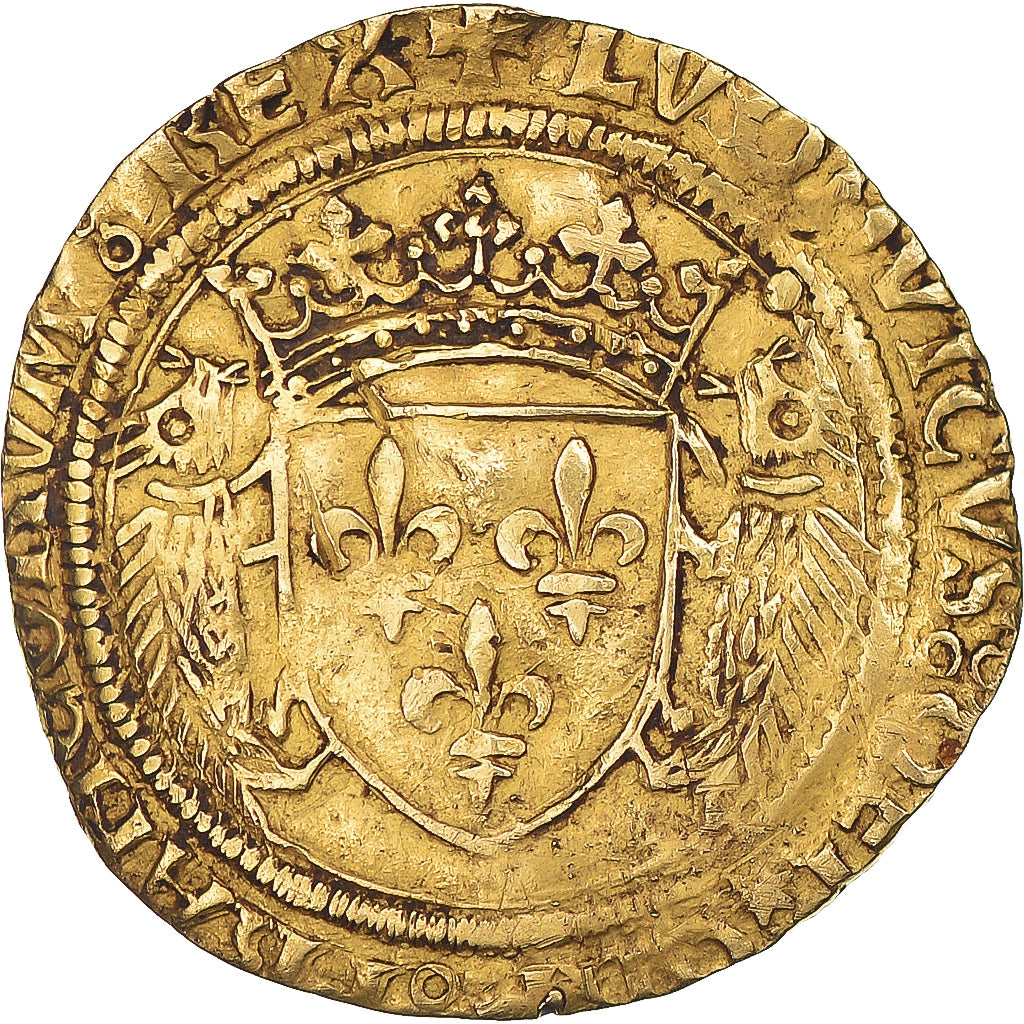 Monnaie, France, Ecu d'or aux Porcs-Epics, 1498-1514, Montpellier, TB, Or