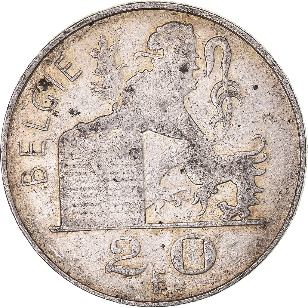 Coin, Belgium, 20 Francs, 20 Frank, 1949, EF(40-45), Silver, KM:141.1