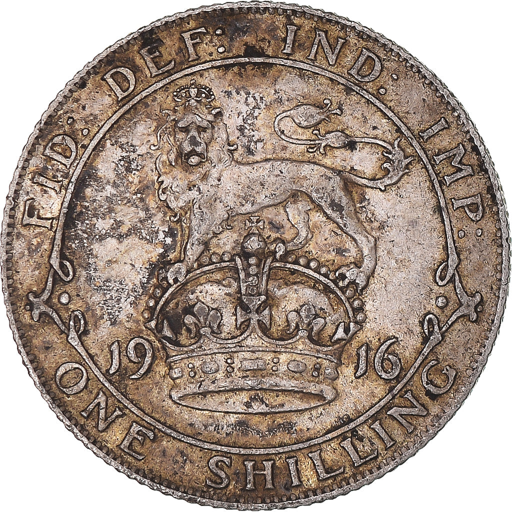 Coin, Great Britain, George V, Shilling, 1916, EF(40-45), Silver, KM:816