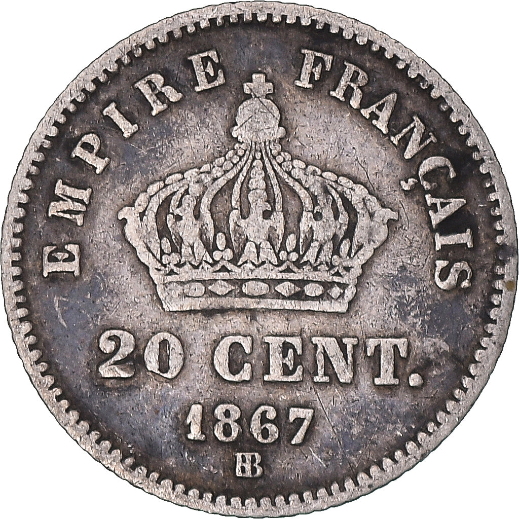 Coin, France, Napoleon III, Napoléon III, 20 Centimes, 1867, Strasbourg