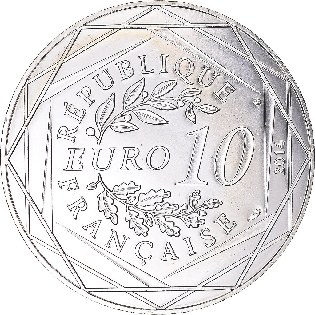 França, 10 Euro, Liberté Printemps Sempé, 2014, MS(65-70), Prata