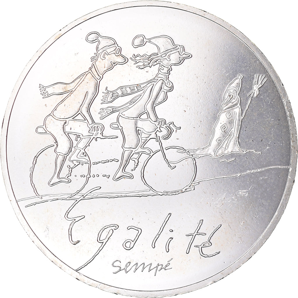 France, 10 Euro, Egalité Hiver Sempé, 2014, Paris, MS(65-70), Silver