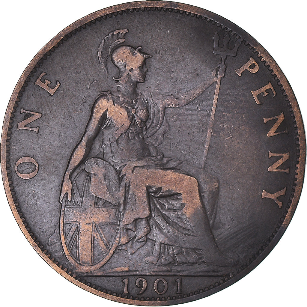 Coin, Great Britain, Victoria, Penny, 1901, VF(30-35), Bronze, KM:790