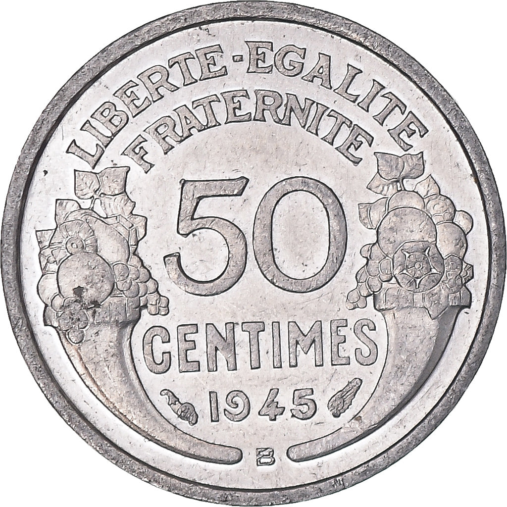 Moneta, Francia, Morlon, 50 Centimes, 1945, Paris, SPL, Alluminio, KM:894.1a