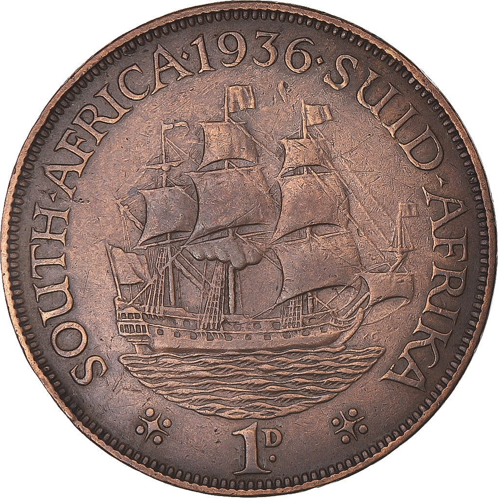 Monnaie, Afrique du Sud, George V, Penny, 1936, TTB, Bronze, KM:14.3