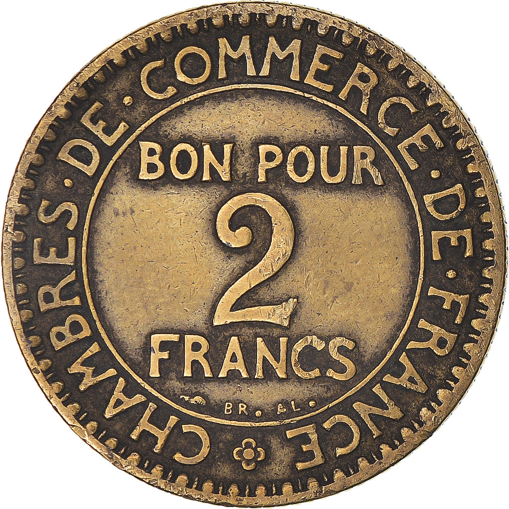 Moneta, Francia, Chambre de commerce, 2 Francs, 1921, Paris, MB