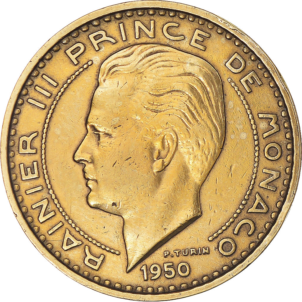 Moeda, Mónaco, Rainier III, 50 Francs, Cinquante, 1950, EF(40-45)