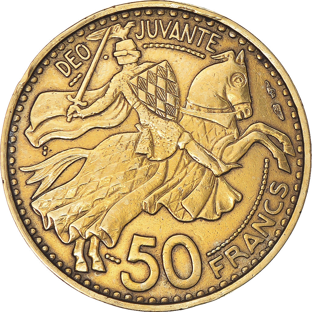 Moeda, Mónaco, Rainier III, 50 Francs, Cinquante, 1950, EF(40-45)