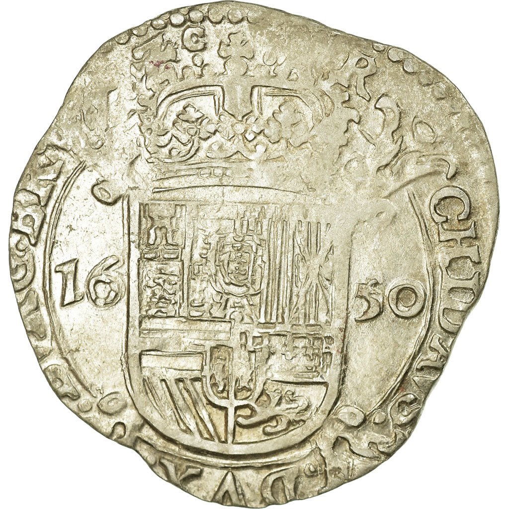 Coin, Spanish Netherlands, BRABANT, Escalin, 1650, Brabant, AU(50-53), Silver