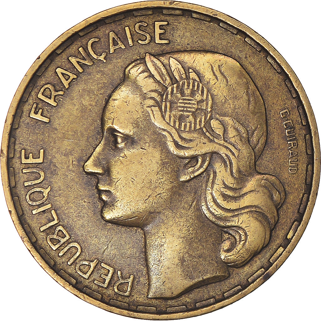 Moeda, França, Guiraud, 50 Francs, 1952, Paris, AU(50-53), Alumínio-Bronze