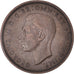 Coin, Great Britain, George VI, 1/2 Penny, 1942, AU(50-53), Bronze, KM:844
