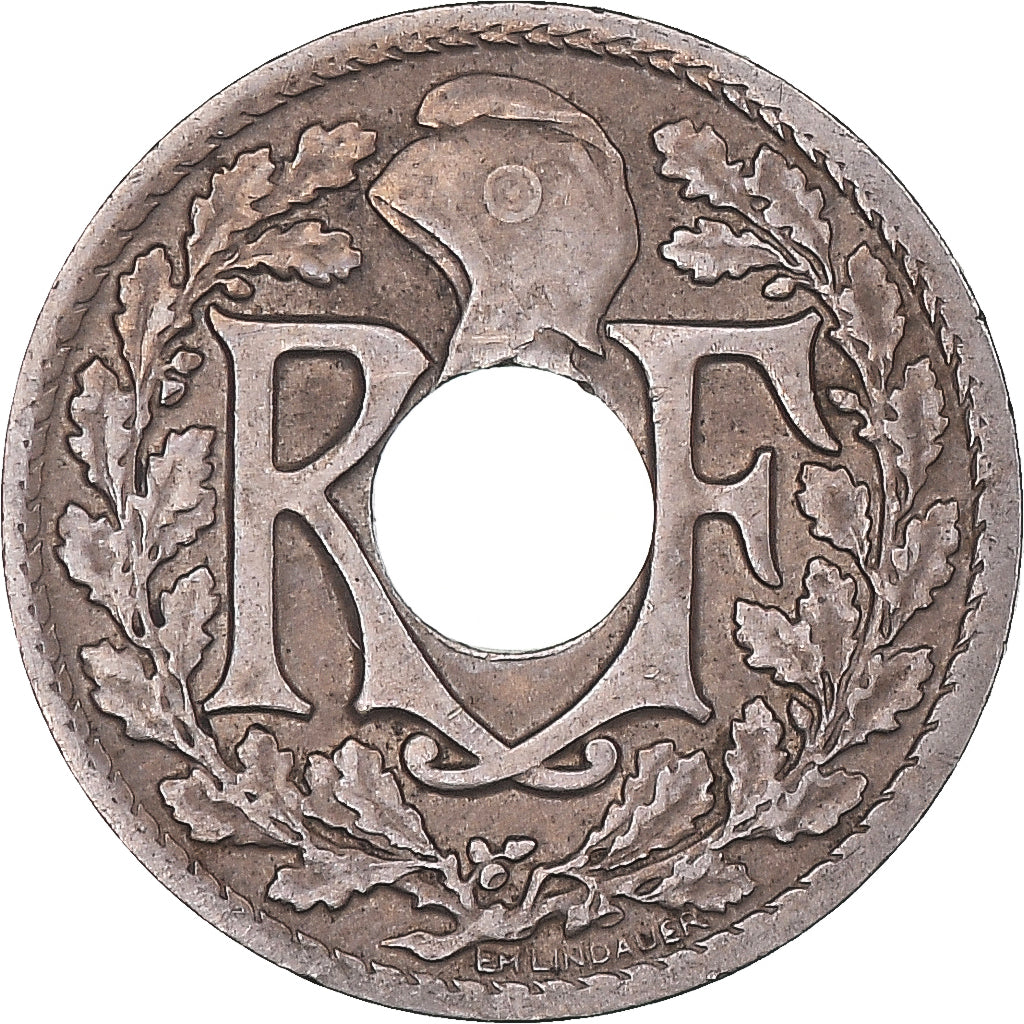 Moeda, França, Lindauer, 5 Centimes, 1933, Paris, AU(50-53), Cobre-níquel
