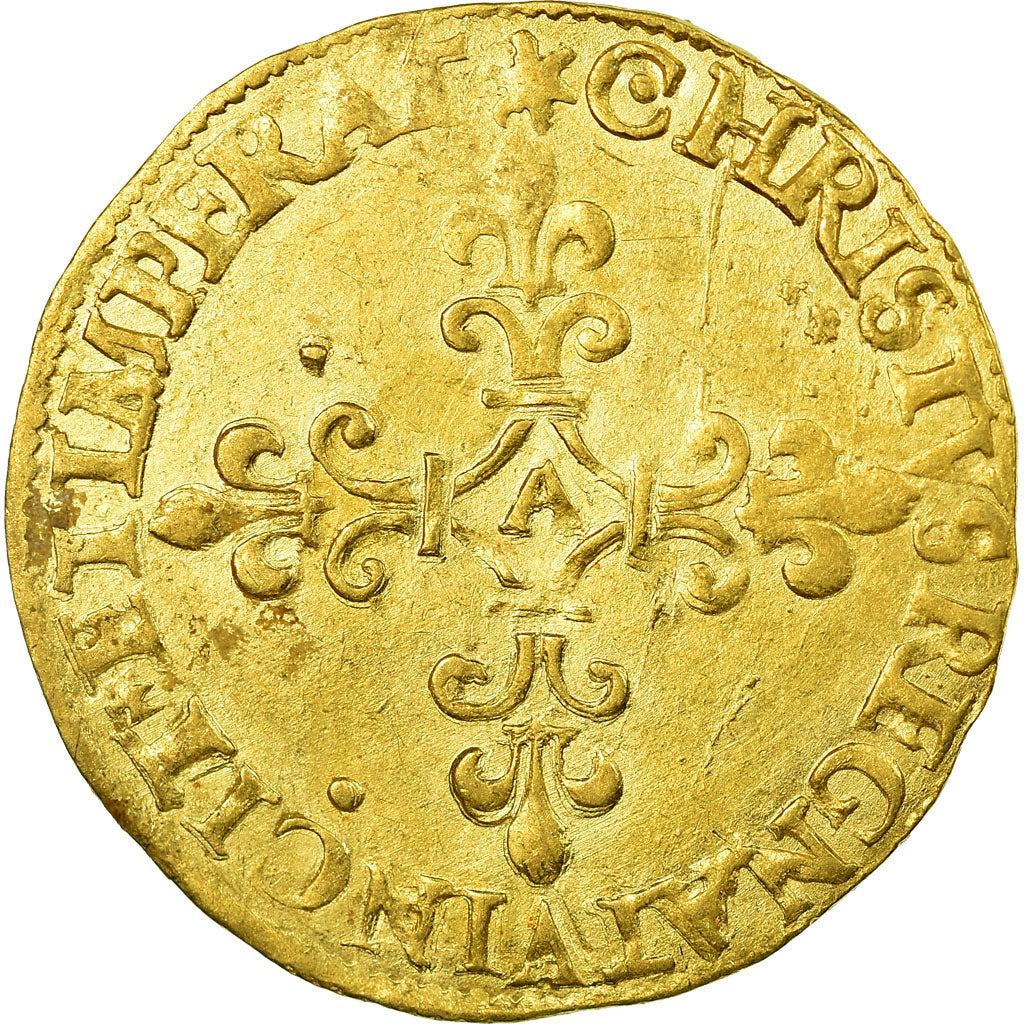 Coin, France, Ecu d'or, 1566, Paris, AU(50-53), Gold, Sombart:4904
