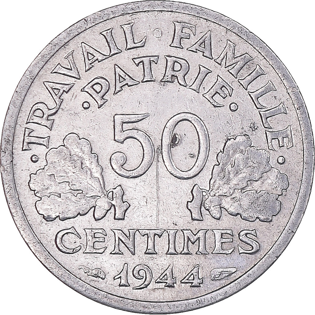 Münze, Frankreich, Bazor, 50 Centimes, 1944, Castelsarrasin, SS, Aluminium
