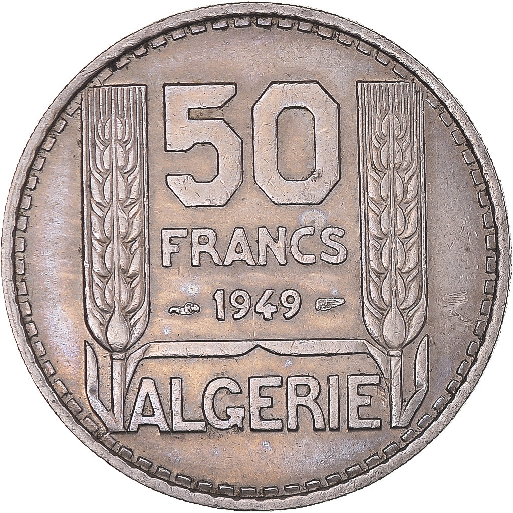 Moeda, Argélia, 50 Francs, 1949, Paris, EF(40-45), Cobre-níquel, KM:92