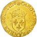FRANCE, Ecu d'or, 1568, Aix en Provence, AU(55-58), Gold, Sombart #4904, 3.36