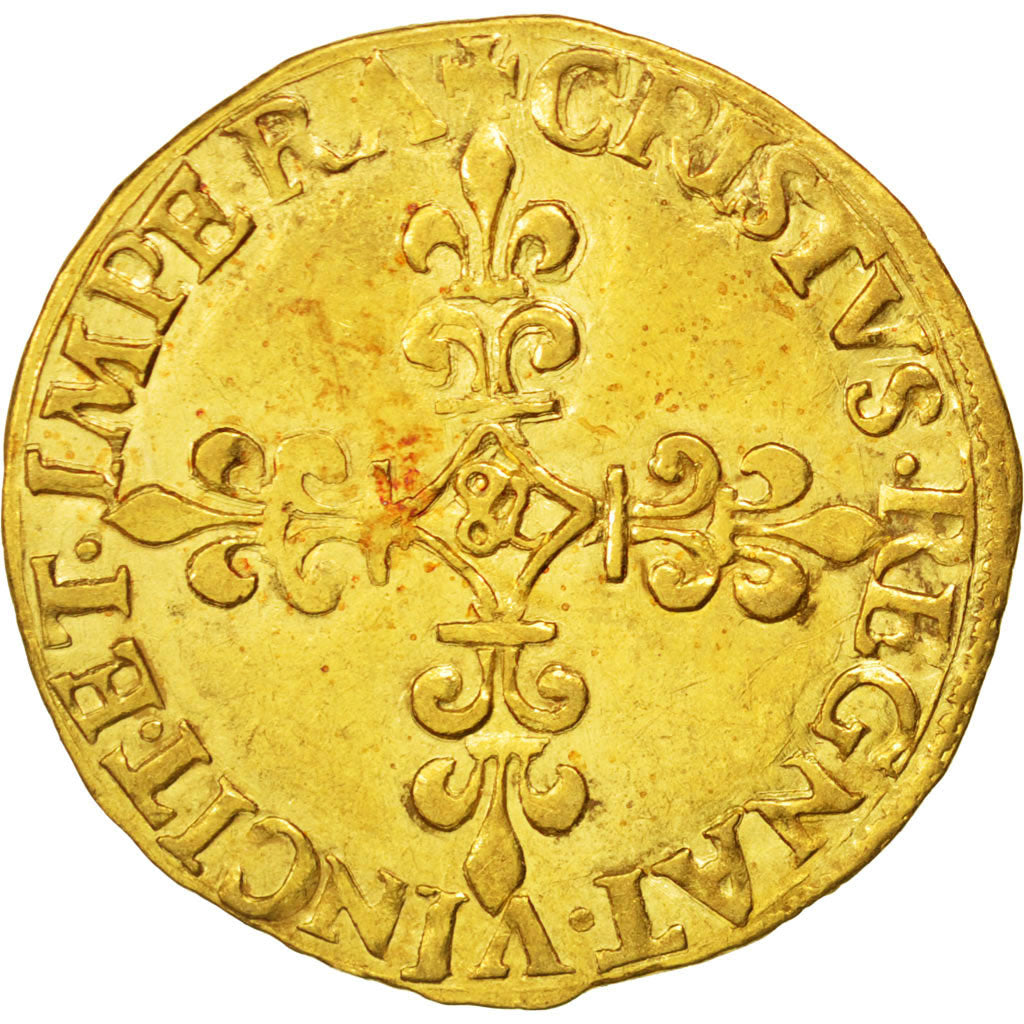 FRANCE, Ecu d'or, 1568, Aix en Provence, AU(55-58), Gold, Sombart #4904, 3.36