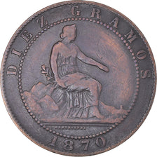 Münze, Spanien, Provisional Government, 10 Centimos, 1870, Madrid, S, Kupfer