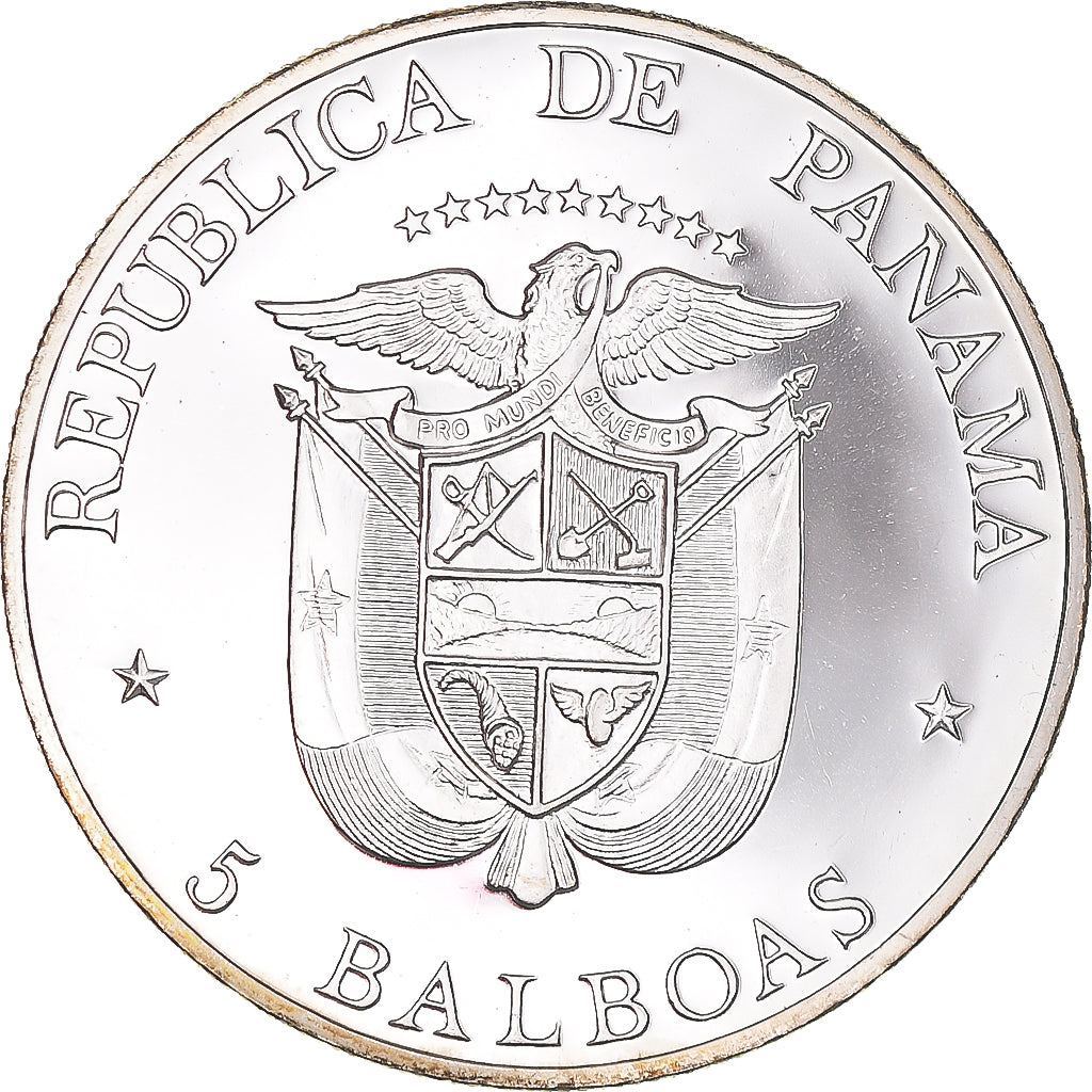 Monnaie, Panama, 5 Balboas, 1972, SUP+, Argent, KM:30