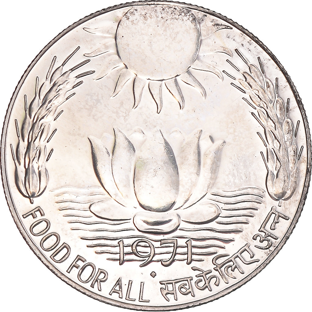 Coin, INDIA-REPUBLIC, 10 Rupees, 1971, Bombay, MS(60-62), Silver, KM:186