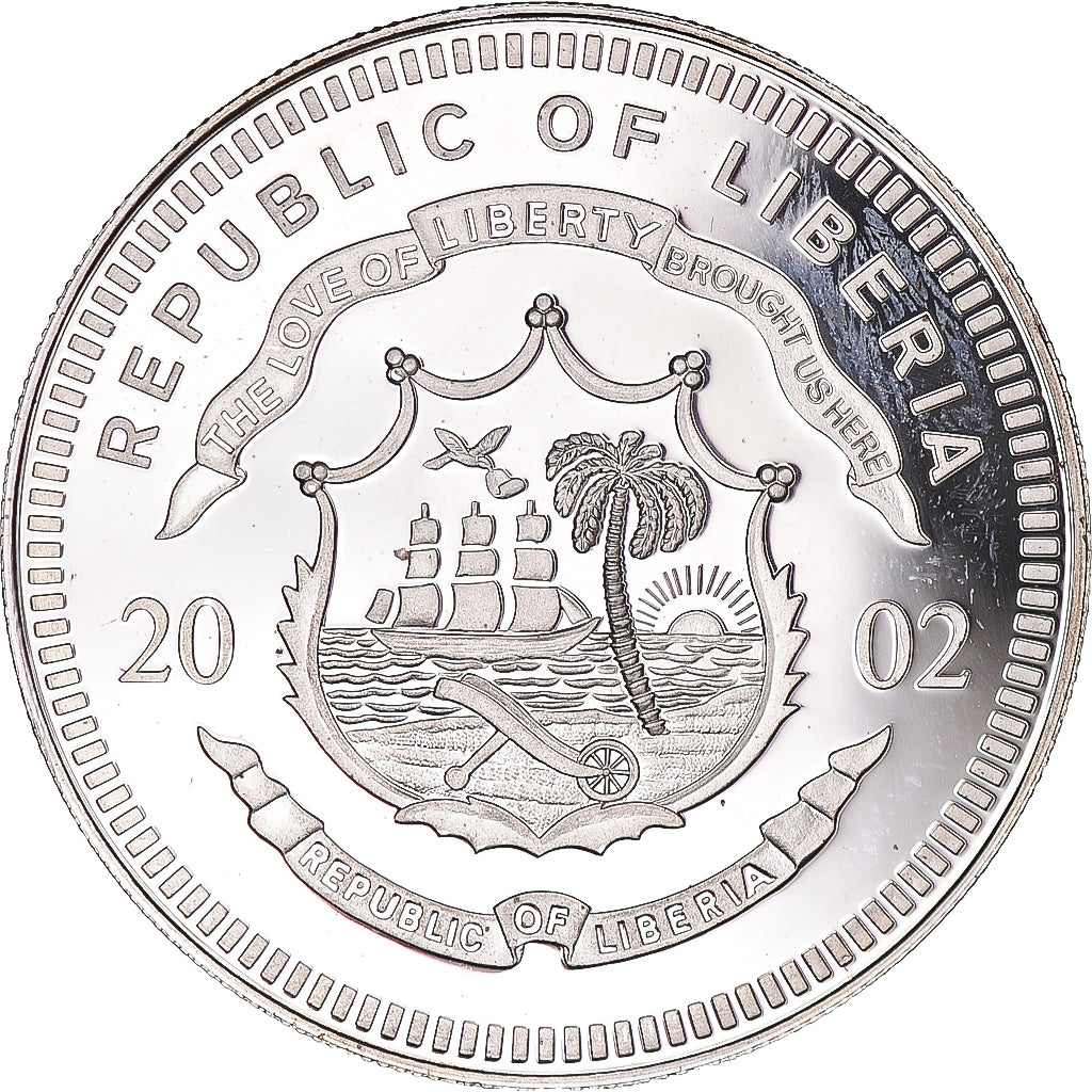 Munten, Liberia, 20 Dollars, 2002, Karl Renner, UNC-, Zilver