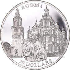 Coin, Liberia, 20 Dollars, 2001, Finland, MS(63), Silver