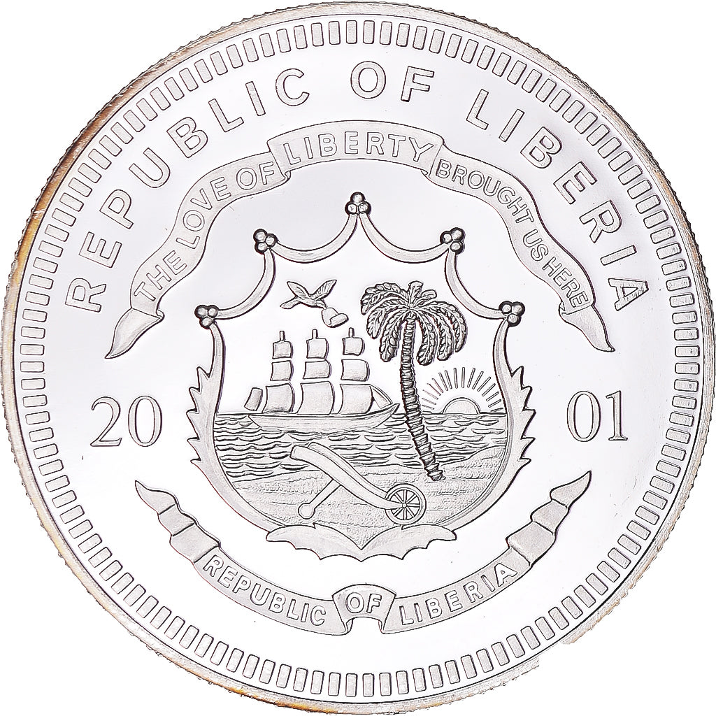 Coin, Liberia, 20 Dollars, 2001, Finland, MS(63), Silver