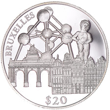 Munten, Liberia, 20 Dollars, 2000, Proof, UNC-, Zilver, KM:638