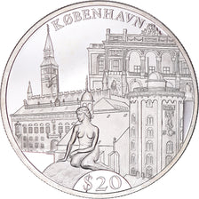 Monnaie, Libéria, Copenhague, 20 Dollars, 2000, Proof, SPL, Argent