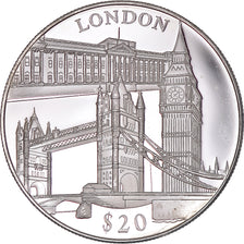 Monnaie, Libéria, 20 Dollars, 2000, SPL, Argent, KM:639