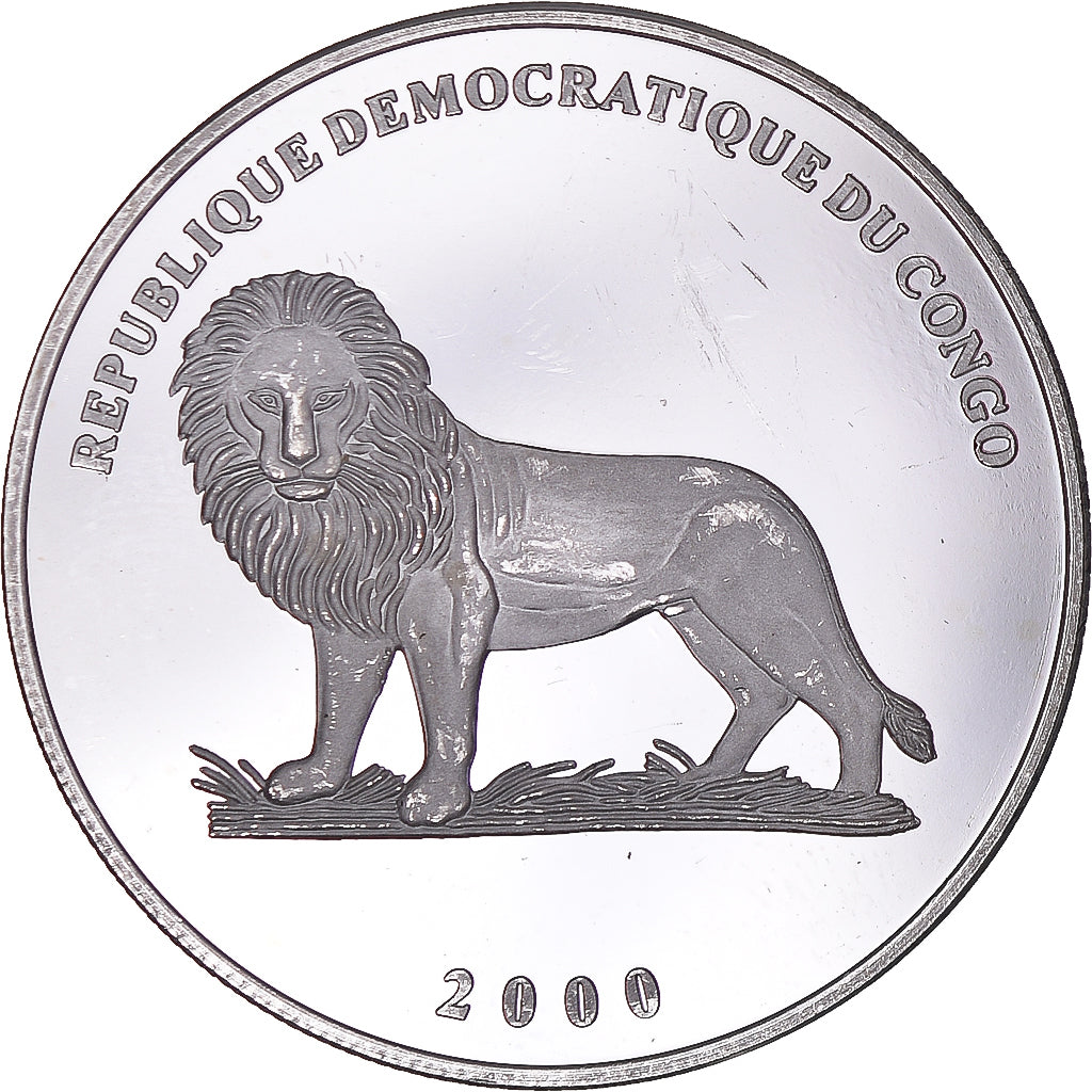 Coin, CONGO, DEMOCRATIC REPUBLIC, 10 Francs, 2000, Two divers, MS(63), Silver
