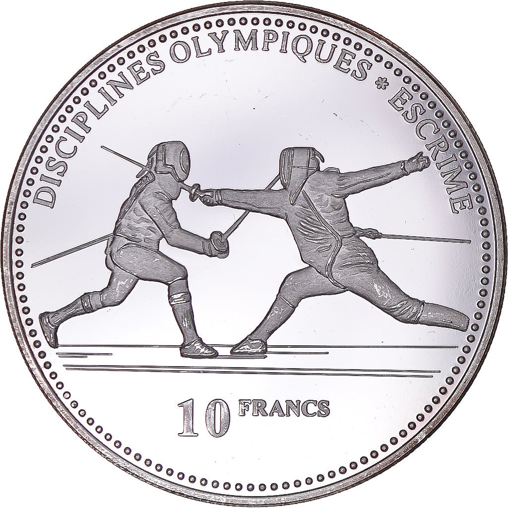 Coin, CONGO, DEMOCRATIC REPUBLIC, 10 Francs, 2000, MS(63), Silver, KM:48