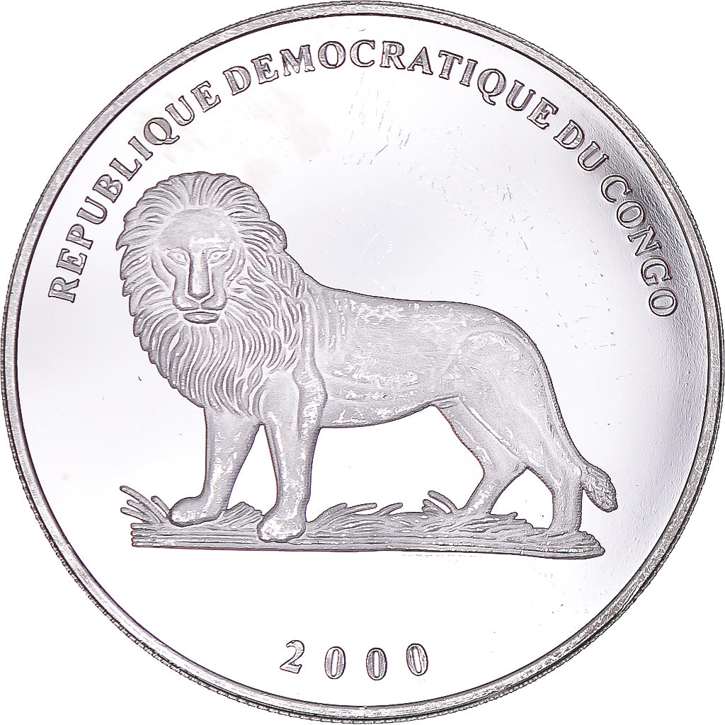 Coin, CONGO, DEMOCRATIC REPUBLIC, 10 Francs, 2000, MS(63), Silver, KM:48