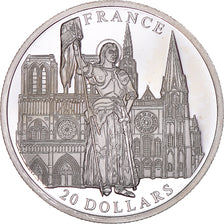 Monnaie, 20 Dollars, 2001, FRANCE, SPL, Argent