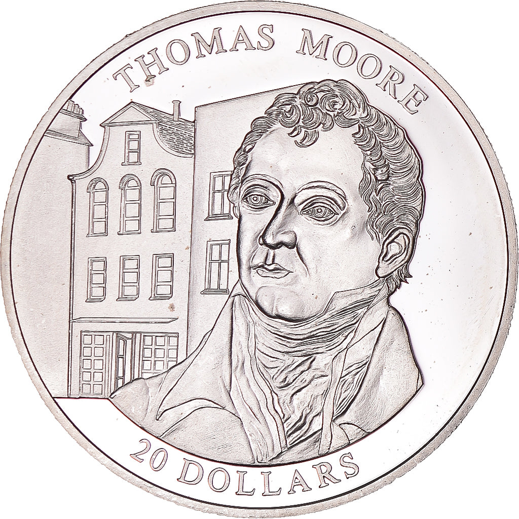 Münze, Liberia, 20 Dollars, 2003, Thomas Moore, UNZ, Silber