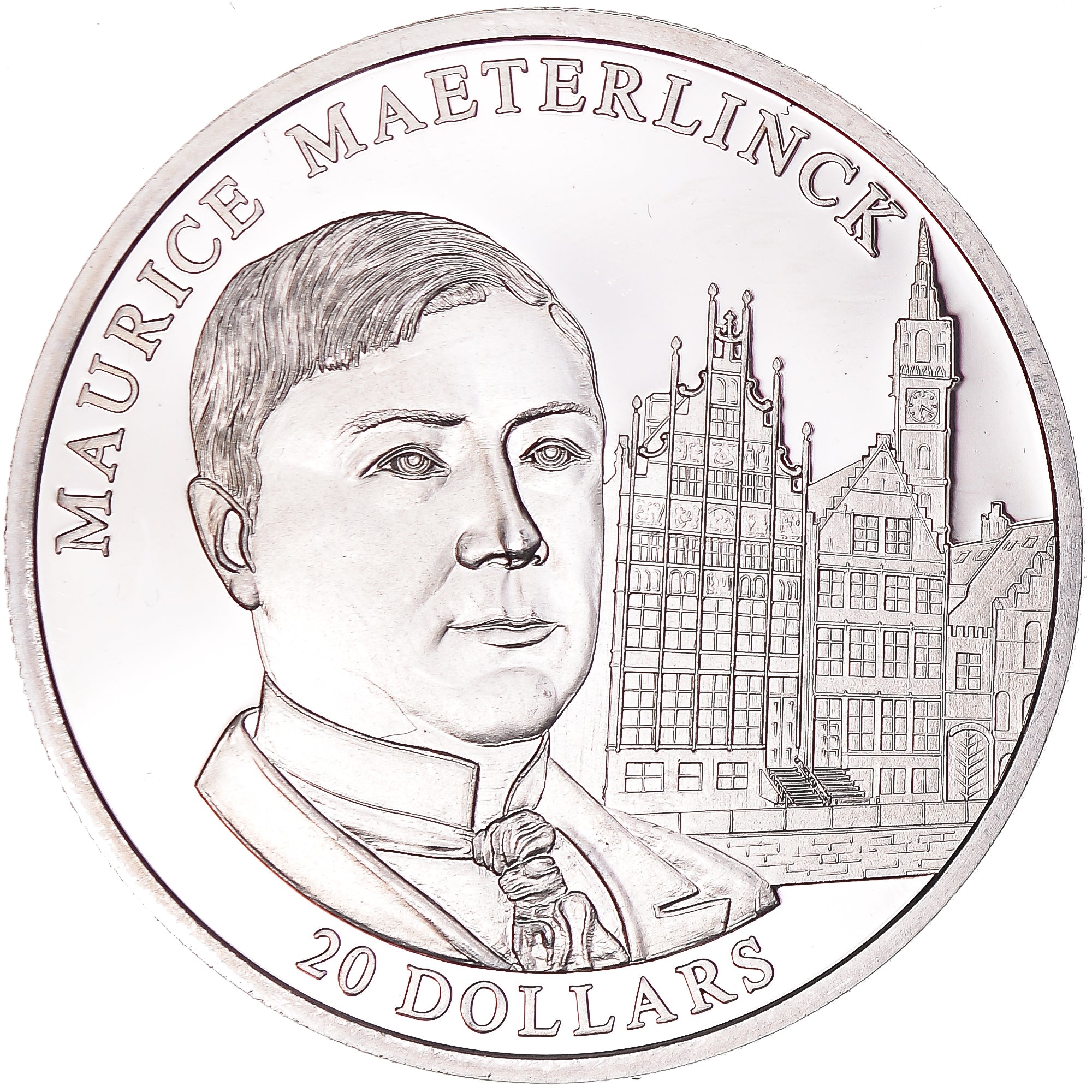 Coin, Liberia, 20 Dollars, 2003, M, Maeterlinck, MS(63), Silver