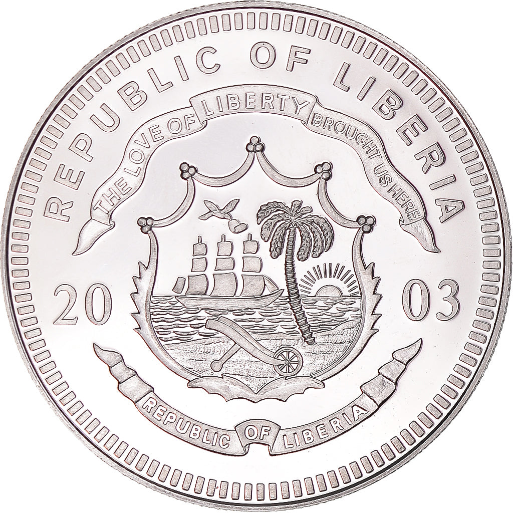Coin, Liberia, 20 Dollars, 2003, M, Maeterlinck, MS(63), Silver